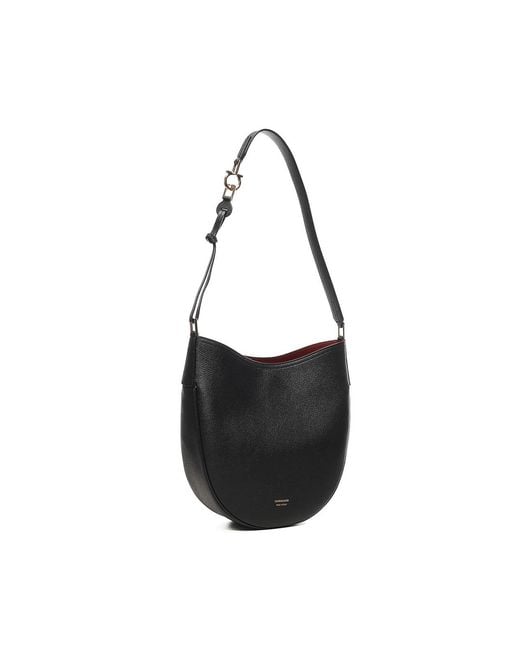 Ferragamo Black North-South Hobo Bag