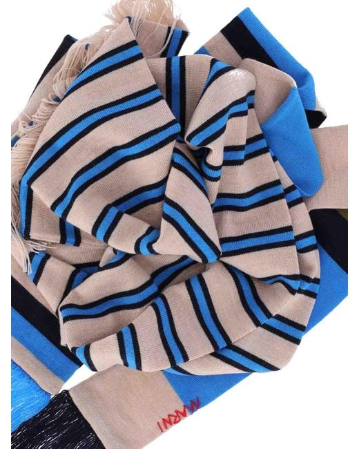 Marni Blue Scarfs Virgin Wool for men