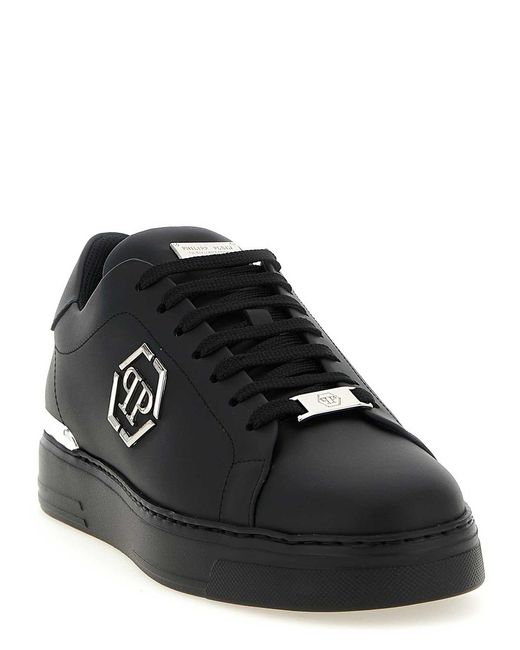 Philipp Plein Black Hexagon Sneakers for men