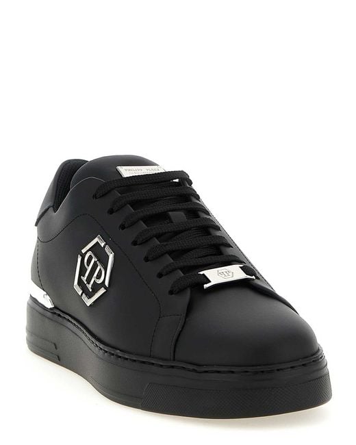 Philipp Plein Black Hexagon Sneakers for men