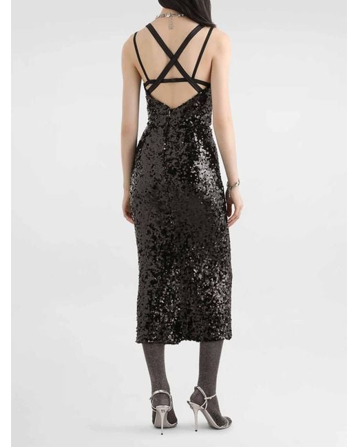 Dolce & Gabbana Black Dress With Sequins