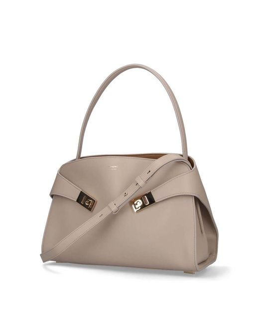 Ferragamo Natural Medium Hug Soft Bag