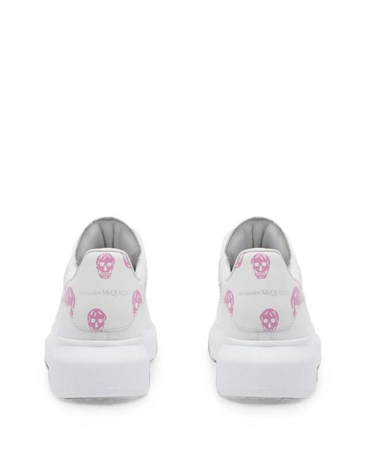 McQueen White Oversized Skull-Print Sneakers
