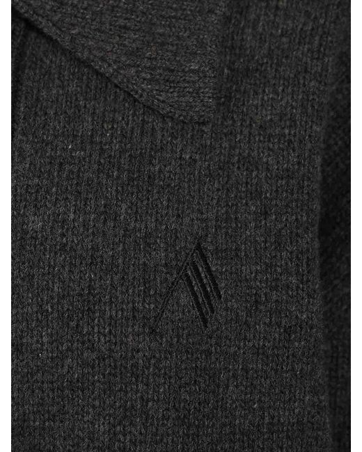 The Attico Black Cardigan With Embroidered Logo