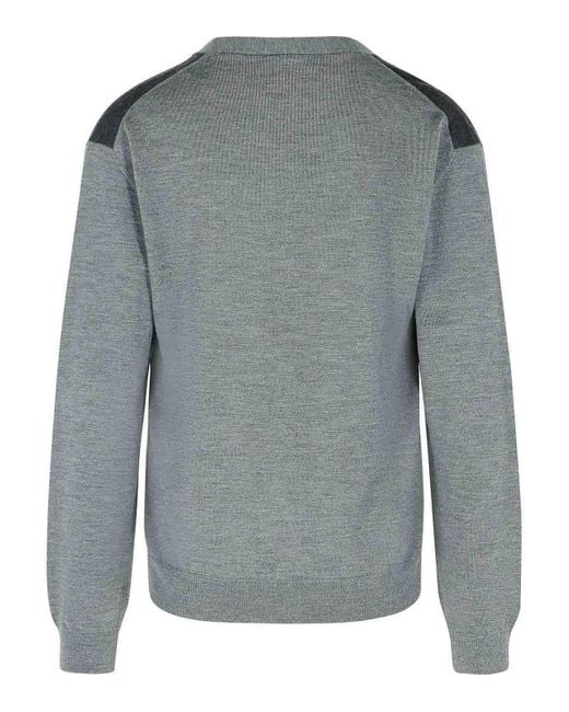 Lanvin Gray Wool Cardigan for men