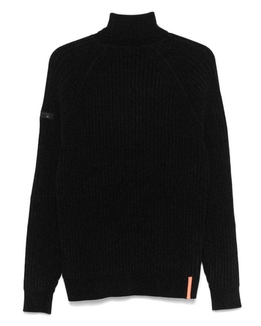 Rrd Black Ribbed Turtleneck Sweater for men