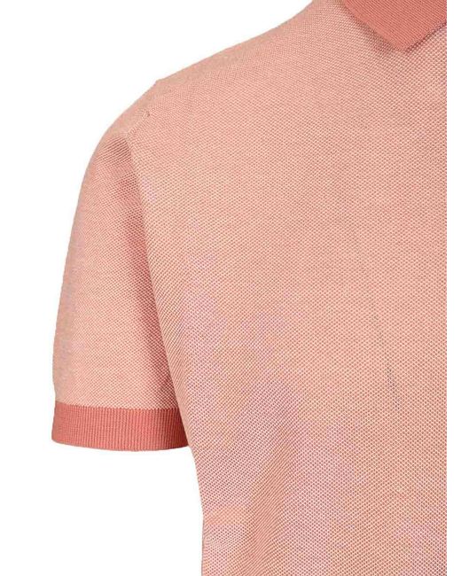 FILIPPO DE LAURENTIIS Pink Pique Polo Shirt for men