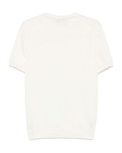 Zanone White Knitted T-Shirt for men