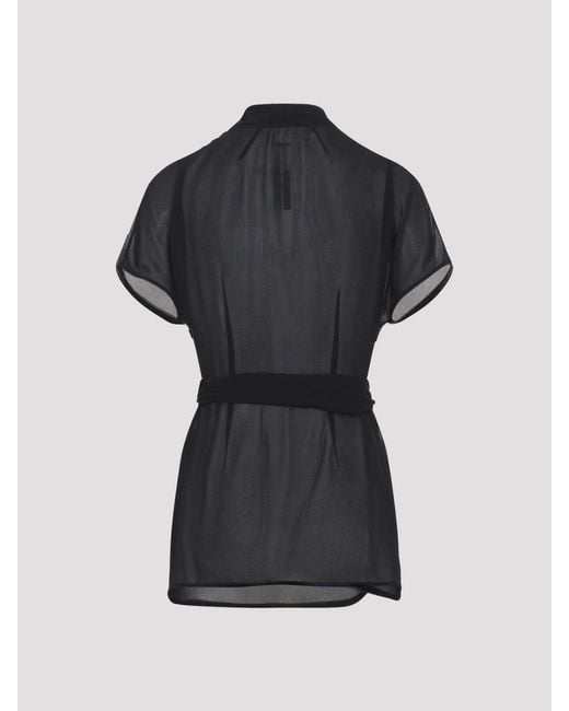 Rick Owens Black Wrap Ss Top