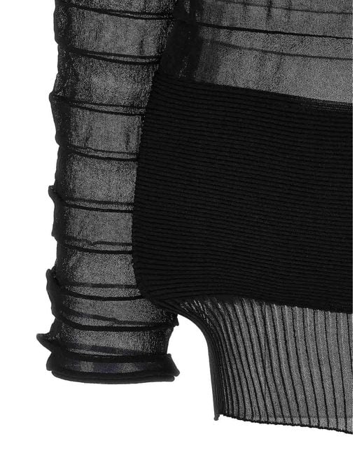 Issey Miyake Black Moving Knit Top