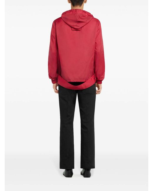 Courreges Red Hooded Windbreaker for men