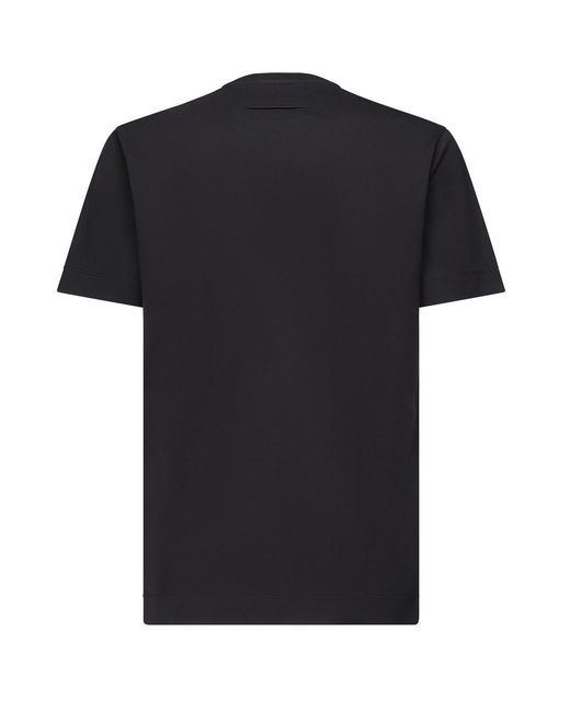 Zegna Black Cotton T-Shirt for men