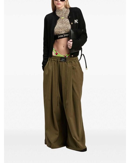 Palm Angels Black Pa Monogram-Inversia Cardigan