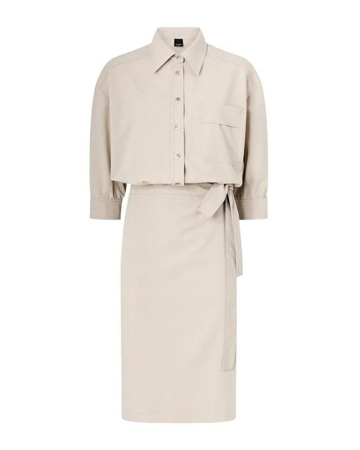 Pinko Natural A Shirt-Style Bodice Midi Dress