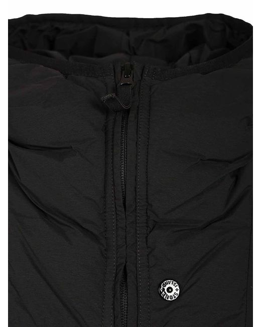 Stone Island Black Hooded Down Jacket for men