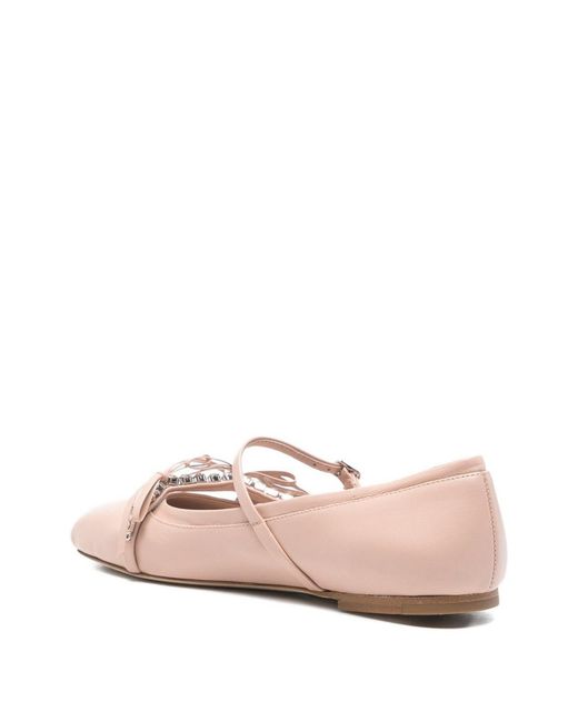 Jimmy Choo Pink Loli Leather Ballet Flats