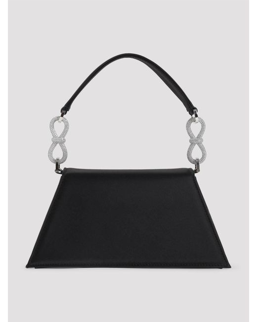 Mach & Mach Blue Samatha Double Bow Satin Shoulder Bag