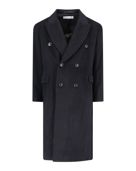 Our Legacy Black Double-Breasted Wool Overcoat for men