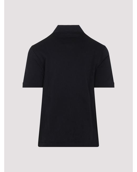 Jil Sander Black Knitted Collar Polo for men