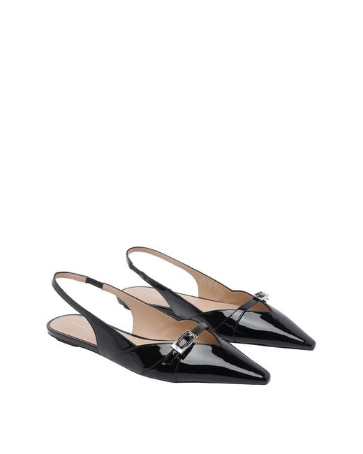 Stuart Weitzman Black Georgie Flat Slingback