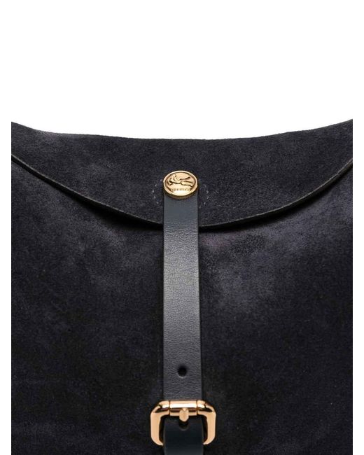 Etro Black Medium Pony Suede Bag