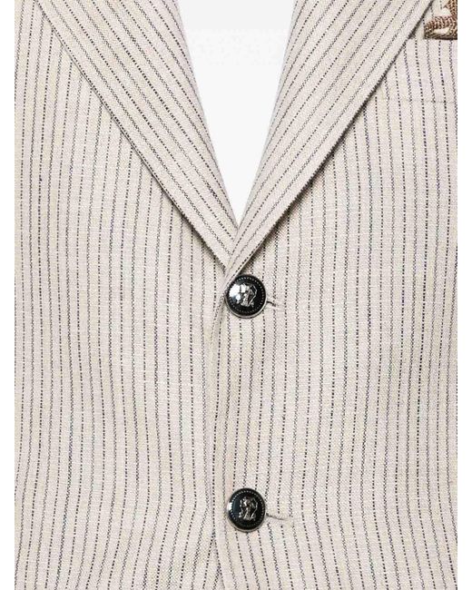 Brunello Cucinelli White Deconstructed Blazer for men