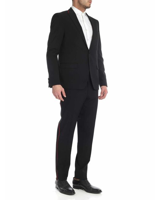 Karl Lagerfeld Black Single-Breasted Suit With Single Button for men