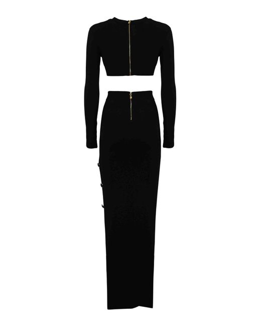 Elisabetta Franchi Black Knitted Suit