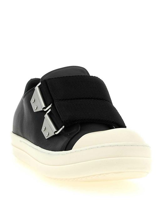 Rick Owens Black Cowhide Low Top Sneakers for men