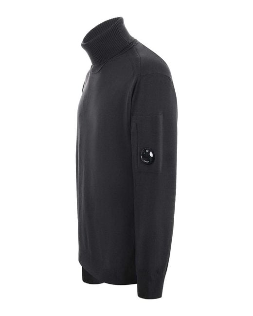 C P Company Blue Wool Blend Turtleneck for men