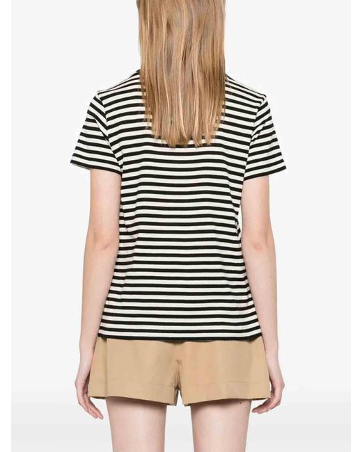 Moncler Black Striped Cotton T-Shirt