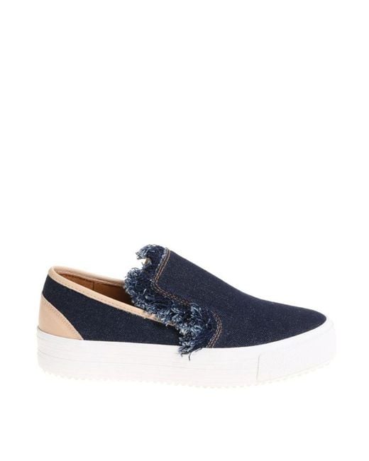 See By Chloé Blue Slip-On Sneakers With Fringes