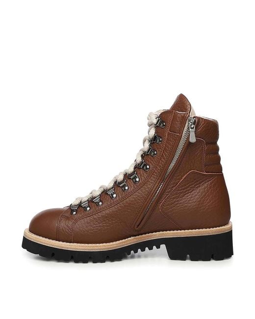 Eleventy Brown Leather Boots for men