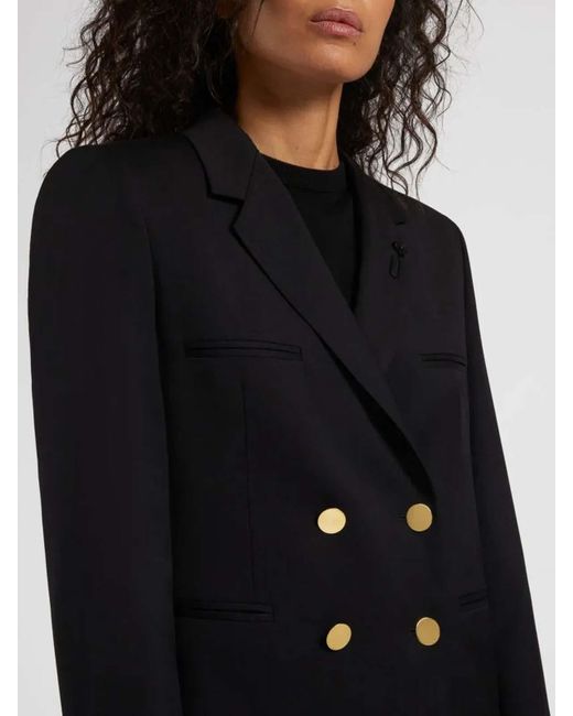 Lardini Black Double-Breasted Jacket