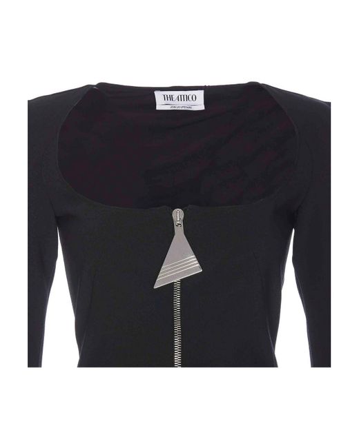The Attico Black Zip Dress