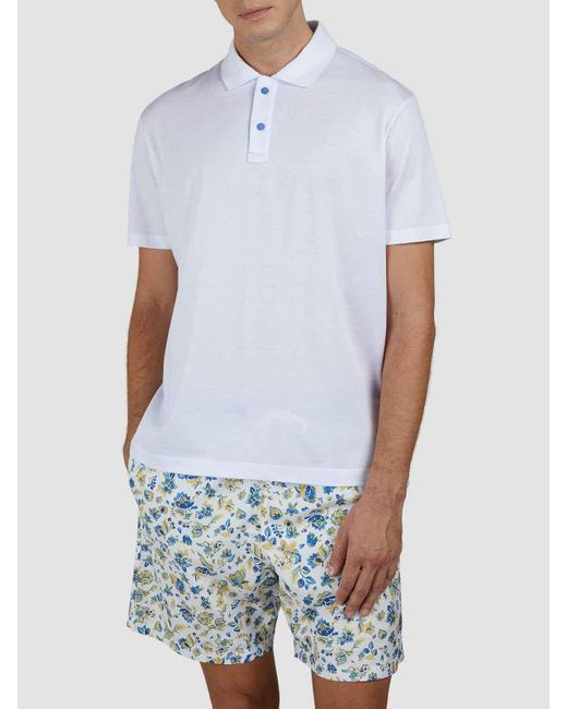 Paul & Shark Blue X-Soft Jersey Pole With Linen Details for men