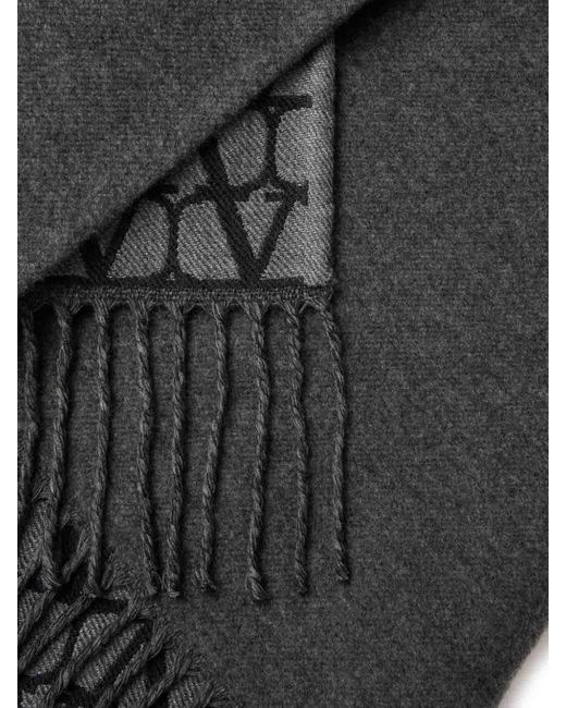 Valentino Gray Toile Iconograhe Wool And Silk Blend Poncho