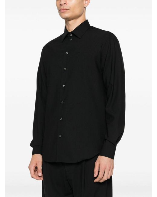 ARMANI EXCHANGE Black Wool Shirt for men