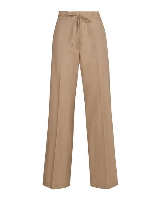P.A.R.O.S.H. Natural Cotton Wide-Leg Trousers