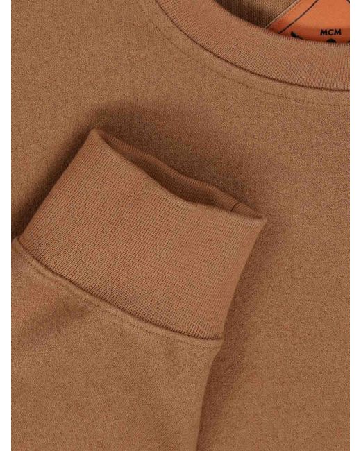 MCM Brown Logo Crew Neck Sweatshirt for men