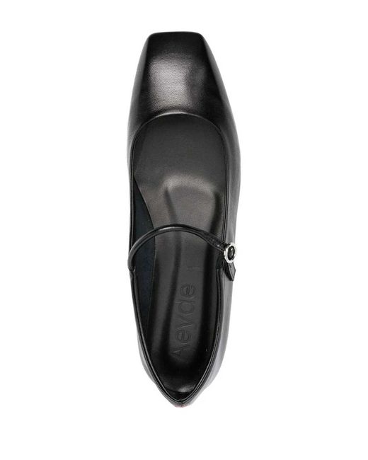 Aeyde Black Uma Nappa Leather Ballerinas