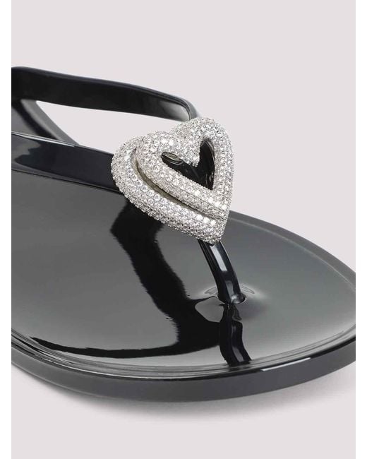 Mach & Mach White Double Heart Sandals
