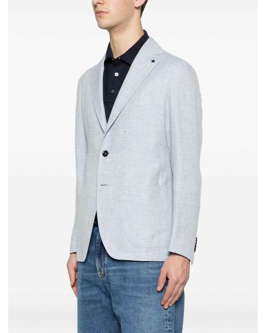 Tagliatore Blue Single-Breasted Blazer for men