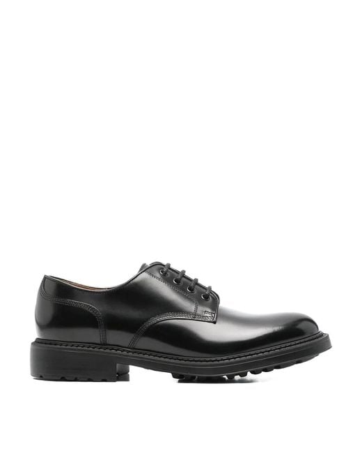 Doucal's Black Derby Lace Up for men