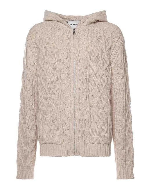 Amaranto Natural Wool Blend Cardigan for men