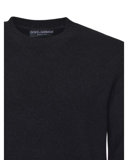 Dolce & Gabbana Black Basic Wool Blend Sweater for men