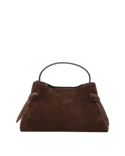 Yuzefi Brown Suede Gyoza Handbag