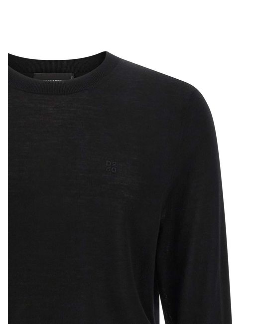 DSquared² Black Wool Sweater for men