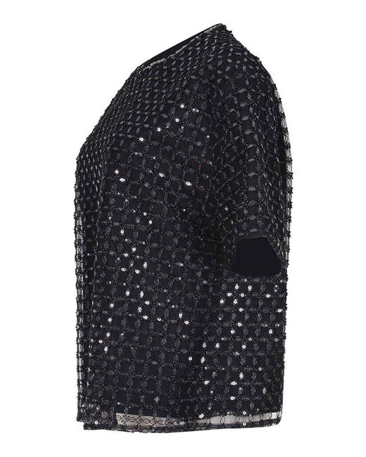 ROTATE BIRGER CHRISTENSEN Black T-Shirt Made Of Polyester