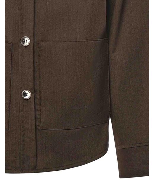 Giuliano Galiano Brown Tobhias Wool Shirt for men